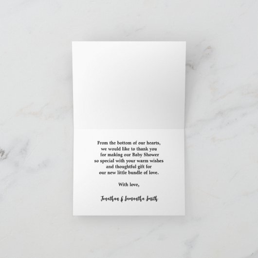 Dank je wel kleine Cowboy Roze Baby shower Bedankkaart (Binnen)