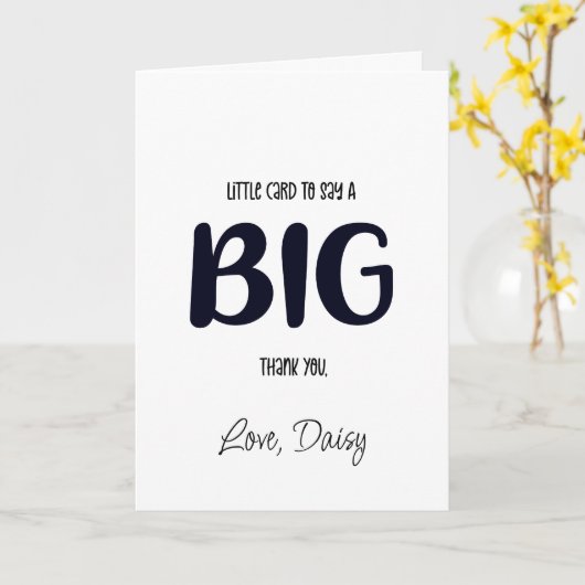 dank je wel , kleine kaart om je te bedanken (Gele Bloem)