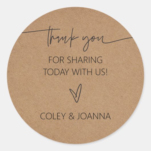 Dank je wel Kraft Papier Stickers (Voorkant)