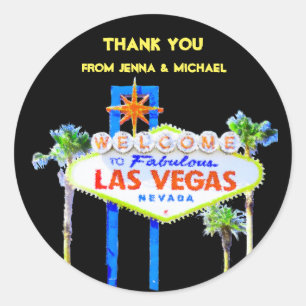 Dank je wel Las Vegas koppels Ronde Sticker