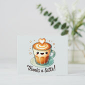 Dank je wel Latte Grappige kaart (Staand voorkant)