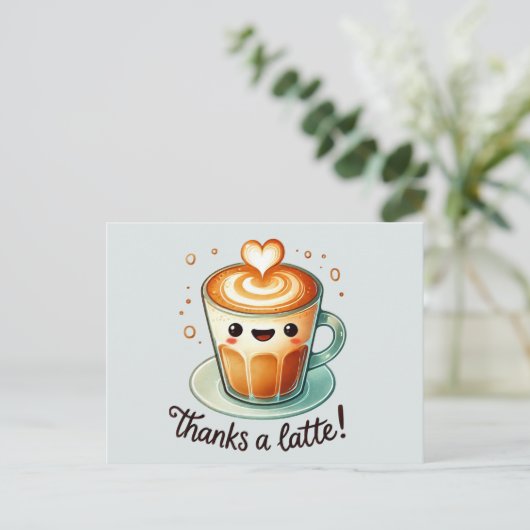 Dank je wel Latte Grappige kaart (Staand voorkant)
