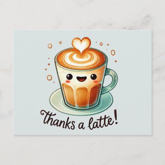 Dank je wel Latte Grappige kaart (Voorkant)
