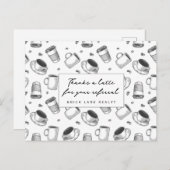 Dank je wel Latte Verwijzing Vastgoedbedrijf Briefkaart (Voorkant / Achterkant)