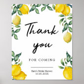 Dank je wel Lemons feestbord poster (Voorkant)