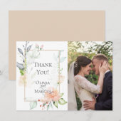 DANK JE WEL | Lente Bloem Botanische FOTOLIJST Bedankkaart (Voorkant / Achterkant)