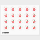 Dank Je Wel Leraar Appel Ronde Sticker (Vel)