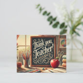 "Dank je wel, leraar!" Briefkaart (Staand voorkant)