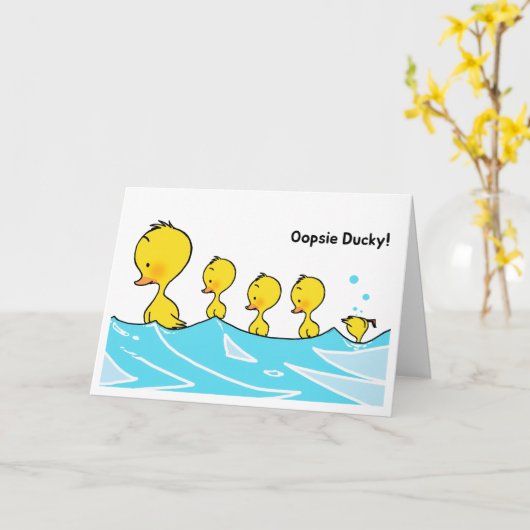 Dank je wel leraar – Oopsie Ducky Kaart (Gele Bloem)