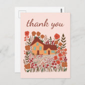 Dank je wel Leuke Boerderij Bloemen Herfst Briefkaart (Voorkant / Achterkant)
