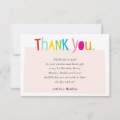 DANK JE WEL leuke kleurrijke moderne typografie Bedankkaart (Voorkant)