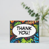 DANK JE WEL Leuke Moderne Kleurrijke Typografie Briefkaart (Staand voorkant)