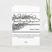 Dank je wel: lieve viooltjes bedankkaart (Achterkant)