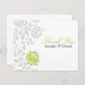 Dank je wel Limoen en grijze Damask Kaart (Voorkant / Achterkant)