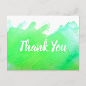 Dank je wel limoengroen aquarel kunst citaat briefkaart (Voorkant)