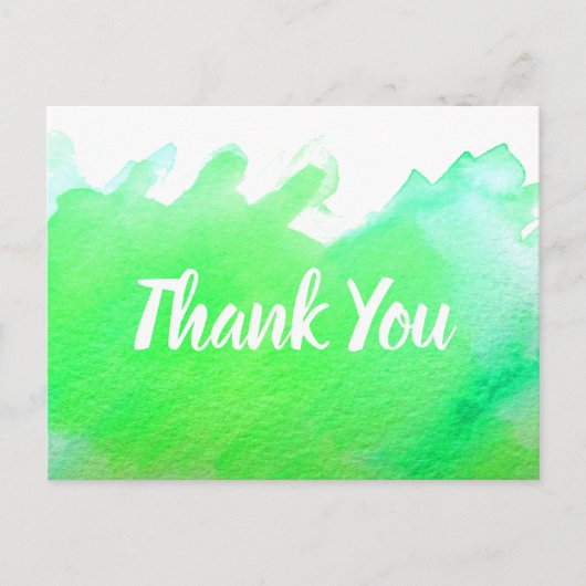 Dank je wel limoengroen aquarel kunst citaat briefkaart (Voorkant)