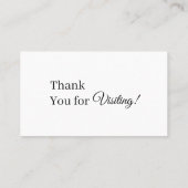 Dank je wel Logo | Moderne witte minimalist Kortingskaartje (Achterkant)