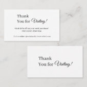 Dank je wel Logo | Moderne witte minimalist Kortingskaartje (Voorkant / Achterkant)