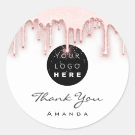 Dank je wel, Makeup Artist White Rose. Logo Ronde Sticker