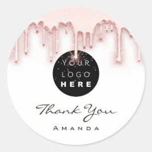 Dank je wel, Makeup Artist White Rose. Logo Ronde Sticker