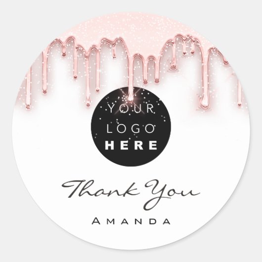 Dank je wel, Makeup Artist White Rose. Logo Ronde Sticker (Voorkant)