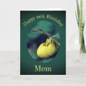 Dank je wel, mama Yellow Lady Slipper Birthday Kaart (Voorkant)