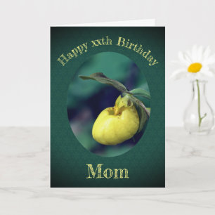 Dank je wel, mama Yellow Lady Slipper Birthday Kaart