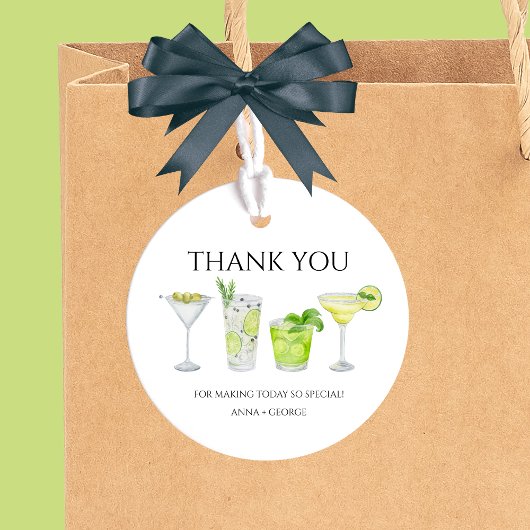 Dank je wel Margarita Cocktail Bruidsparen Shower Bedankjes Labels