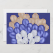 Dank je wel marineblauwe ballonbeer jongens babysh bedankkaart (Achterkant)