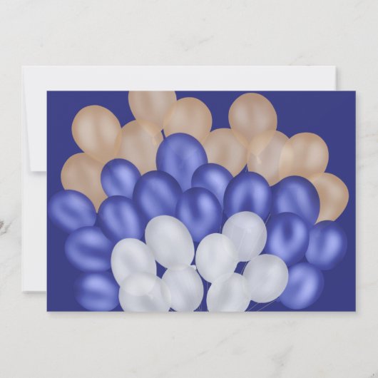 Dank je wel marineblauwe ballonbeer jongens babysh bedankkaart (Achterkant)