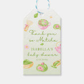 Dank je wel Matcha-thee Baby Shower Cadeaulabel (Voorkant)
