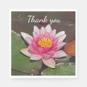 Dank je wel Meal Pink Water Lily Foto Servet