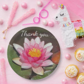 Dank je wel Meal Pink Water Lily Papieren Bordje (Feest)