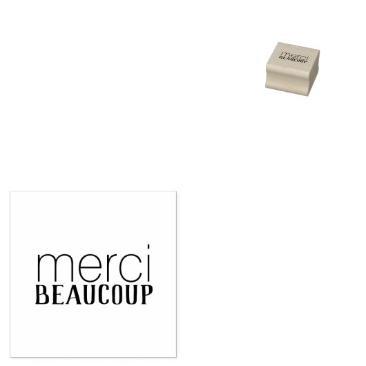 Dank je wel Merci Beaucoup Rubberstempel (Gestempeld)