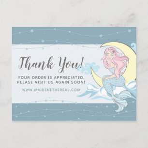 Dank je wel Mermaid Moon en Stars Mystical Boutiqu Briefkaart