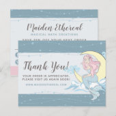 Dank je wel Mermaid Moon en Stars Mystical Boutiqu Briefkaart (Voorkant / Achterkant)