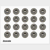 Dank je wel Mermaid Muffin Kraft Smile Gray Ronde Sticker (Vel)