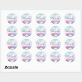 Dank je wel met de liefde Glitter Holograaf Unicor Ronde Sticker (Vel)