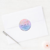 Dank je wel met de liefdesholograaf Glitter Ronde Sticker (Envelop)