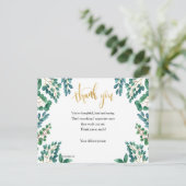 Dank je wel met gebladerte ansichtkaart briefkaart (Staand voorkant)