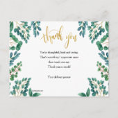 Dank je wel met gebladerte ansichtkaart briefkaart (Voorkant)