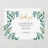 Dank je wel met gebladerte briefkaart (Voorkant / Achterkant)