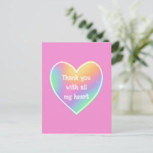 Dank Je Wel Met Hart Rainbow Ansichtkaart Briefkaart