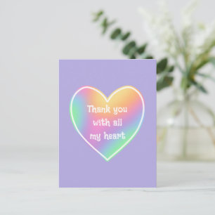 Dank Je Wel Met Hart Regenboog Ansichtkaart Briefkaart