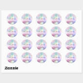 Dank je wel met liefde Glitter Holografen Roze Ronde Sticker (Vel)