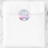 Dank je wel met liefde Glitter Holografen Roze Ronde Sticker (Tas)