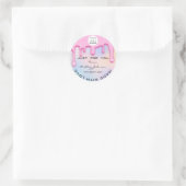 Dank je wel met liefdesholograaf Logo roze Ronde Sticker (Tas)