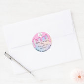 Dank je wel met liefdesholograaf Logo roze Ronde Sticker (Envelop)