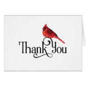 Dank je wel met Red Cardinaal Bird op White (Voorkant Horizontaal)