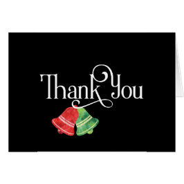 Dank je wel met rode en groene kerstklokken